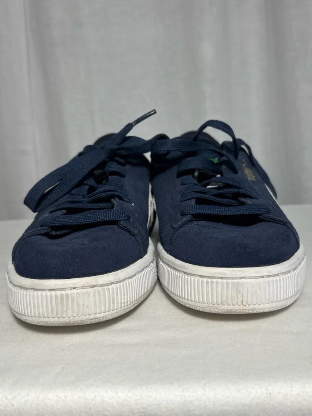 Women’s | Puma | Navy Suede | Sneakers | White design and logo | Size 7.5